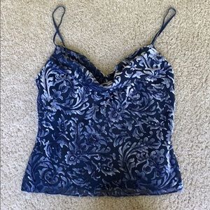 Brand new Majorelle navy blue velvet pattern tank
